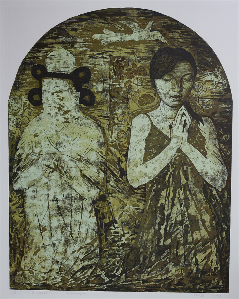 6、《佛由心生》油印木刻、110×87cm 、2013年.JPG